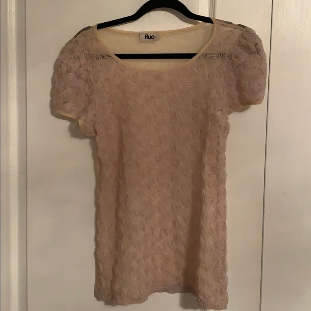 Fluo size large rosette/net tshirt